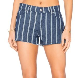 7FAM Striped Cut Off Shorts